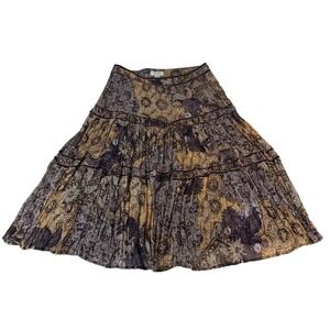 Christopher & Banks Boho Floral Paisley Tiered Midi Skirt Size 6 Flowy